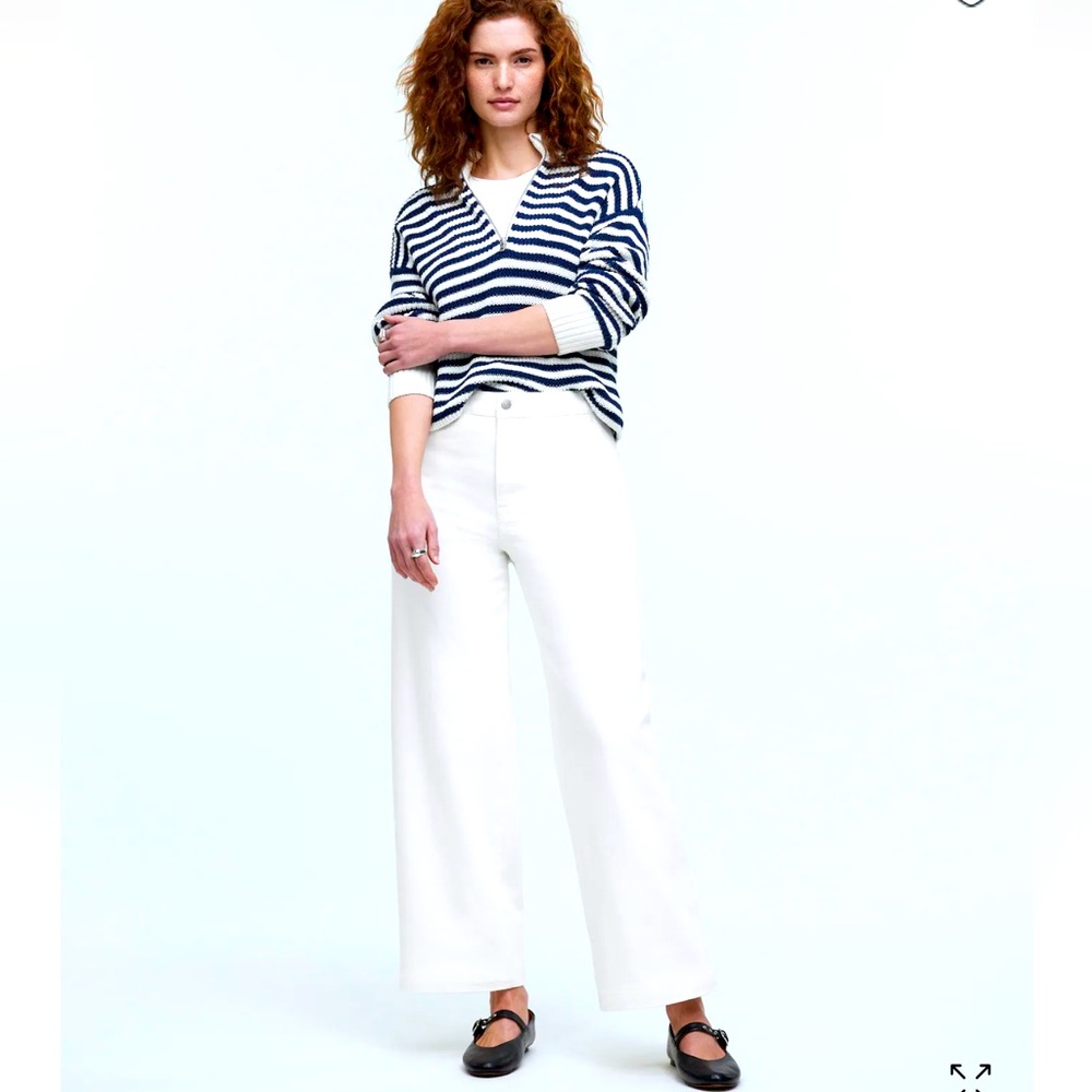 The Curvy Emmett Wide-Leg Jean in Tile White: Welt Pocket Edition NWT